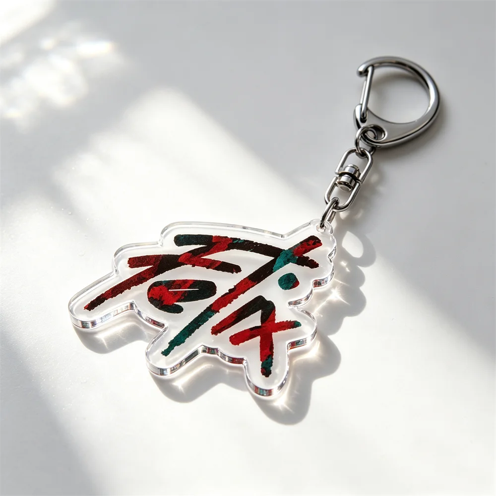 Popular Kpop Fashion Band Members Signature Keychains Acrylic Keyrings Jewelry Key Ring Purse Phone Bag Charm Fans Friends Gifts