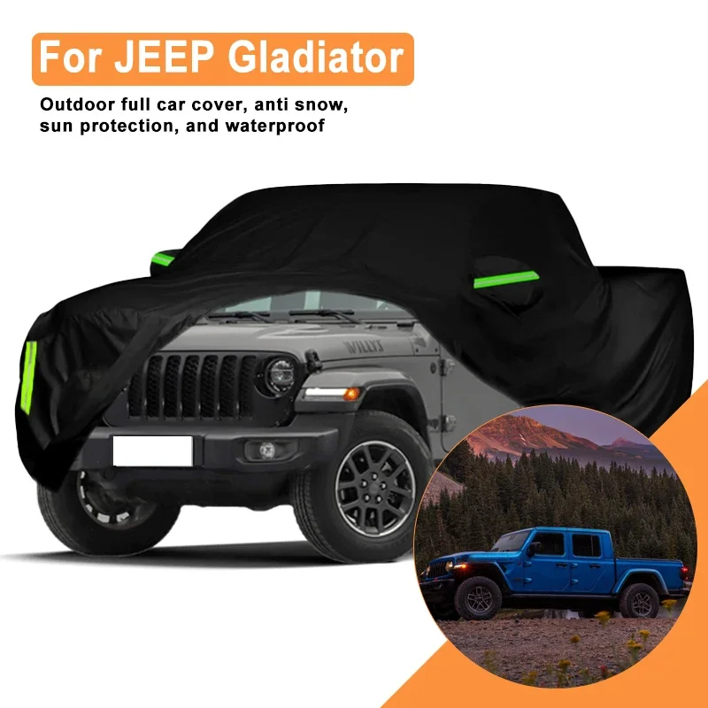 

For JEEP Gladiator Car Full Cover - Outdoor Waterproof Snowproof Sunshade, Winter & Summer All Weather Auto Protection Accessory
