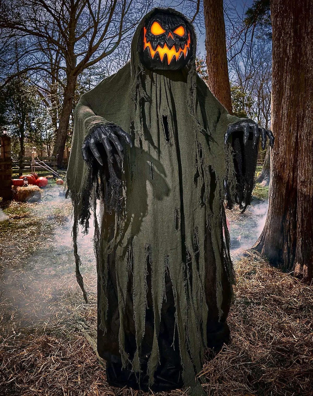 6 Ft Night Terror Animatronic, Scary Animated Decor, Head Motions, LED Eyes, Multicolor