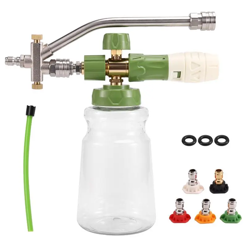 

A63K-Аксессуары для двойного разъема для мойки высокого давления, насадки для мойки высокого давления, насадка для быстрого подключения мыла с двумя головками 1/4 дюйма