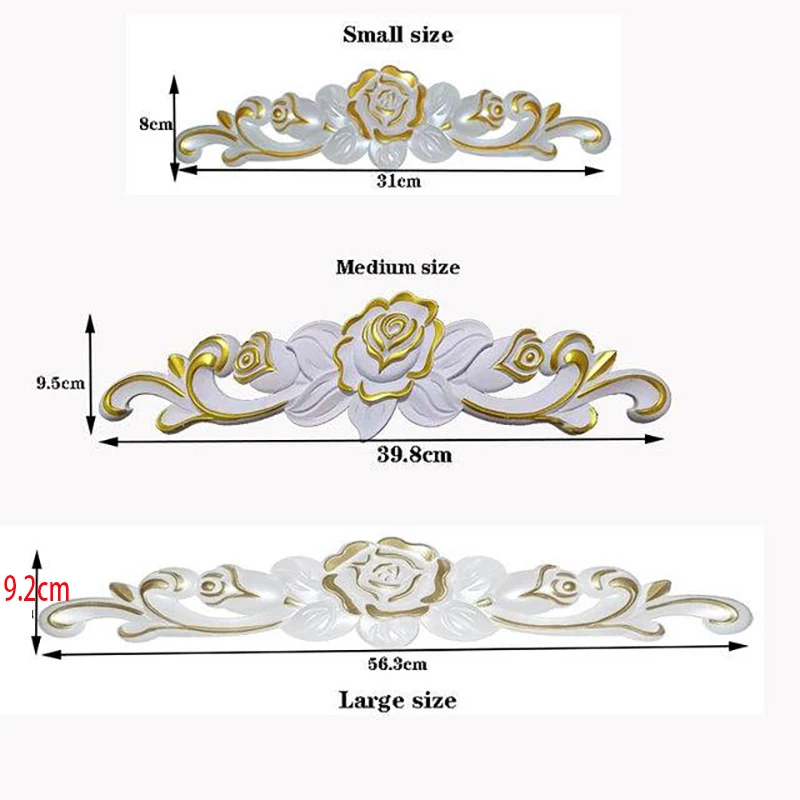 PVC Europäischen möbel dekorative applique hintergrund wand hohl relief dekorative blumen nicht-holz carving