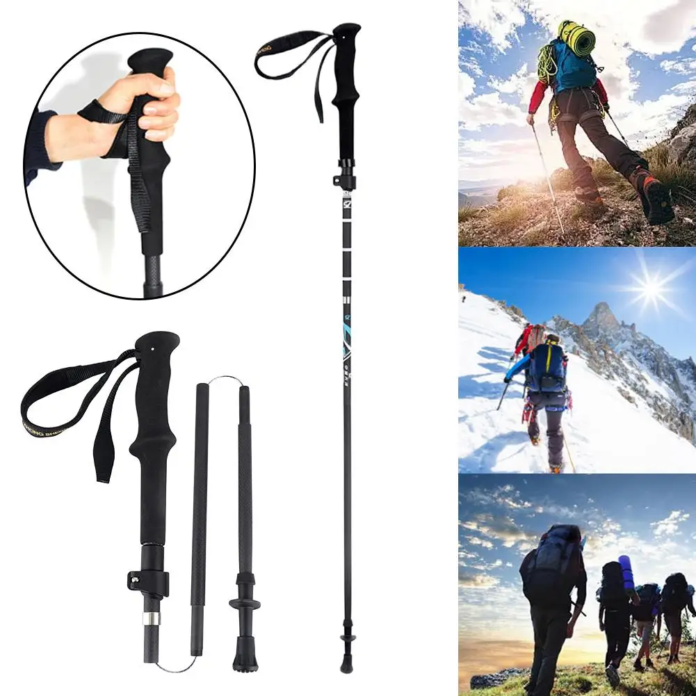 

Сверхлегкие походные палки из углеродного волокна, складные телескопические треккинговые палки, портативная трость, скандинавское снаряжение для альпинизма