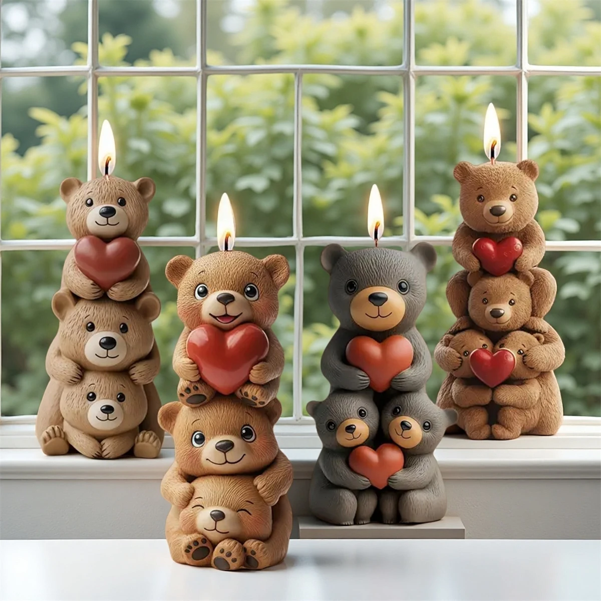 

Силиконовая форма для свечи Love Bear, 3D штабелирование, удерживающая сердце, форма медведя, ароматическая штукатурка, форма для свечи, сделай сам, плюшевый мишка, праздничный декор