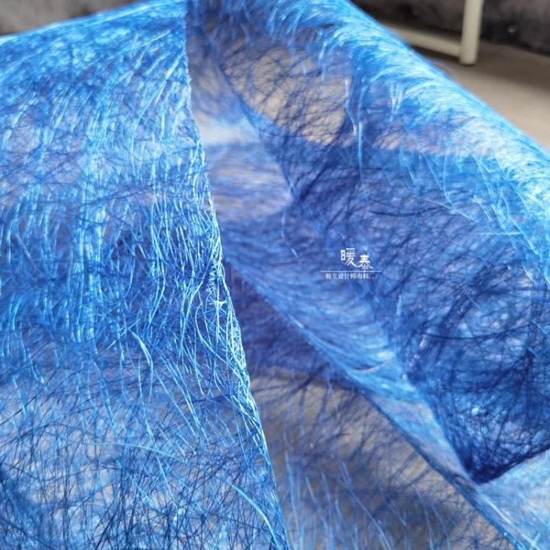 Indigo Plant Net Fabric for Diy Designer Handmade Dyed Special Wedding Style Stage Decoration Props Accessories Cloth Wholesale