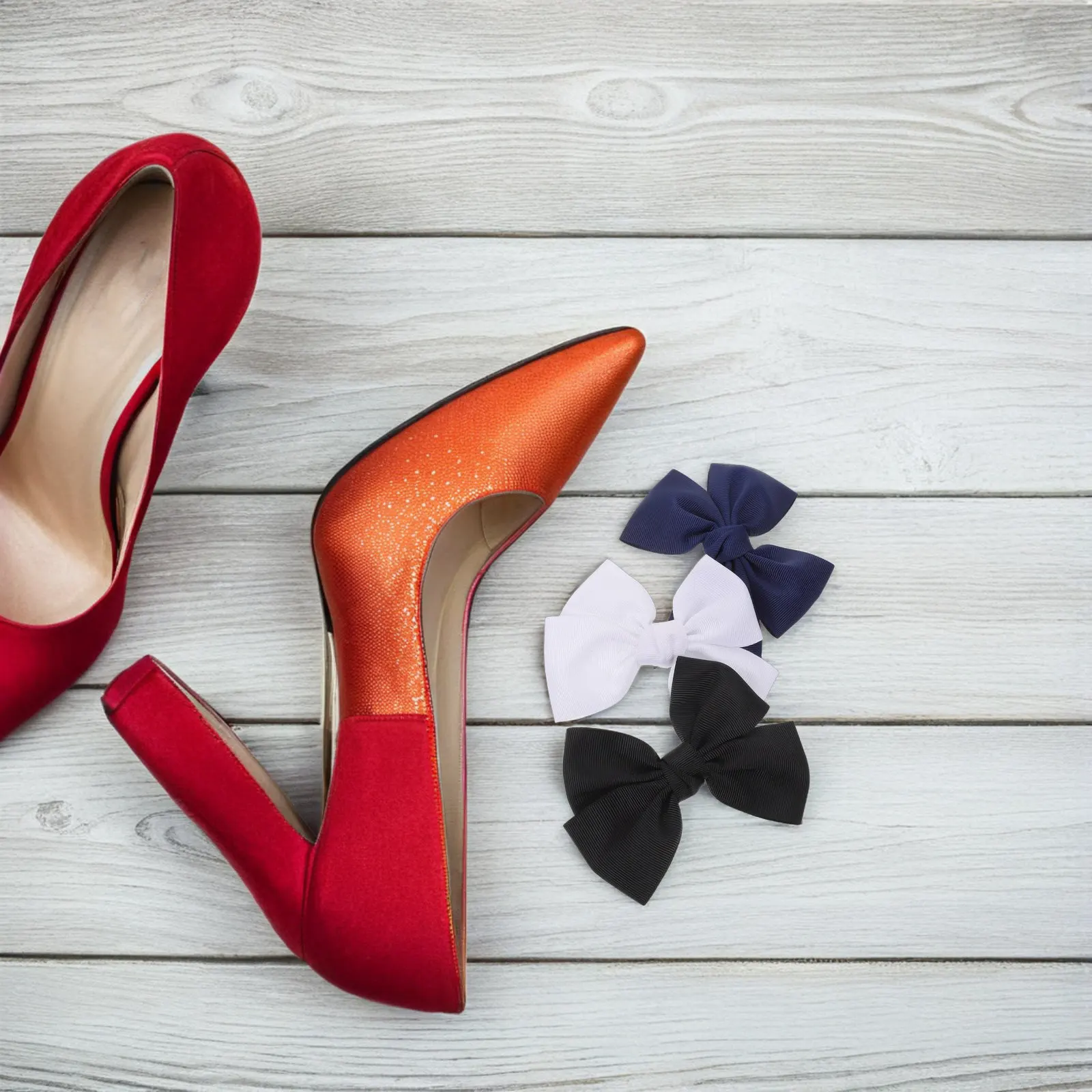 

Заколки для обуви с бантом и цветочным узором, съемные украшения для туфель на высоком каблуке, для свадебных туфель - искусственный цветочный бант