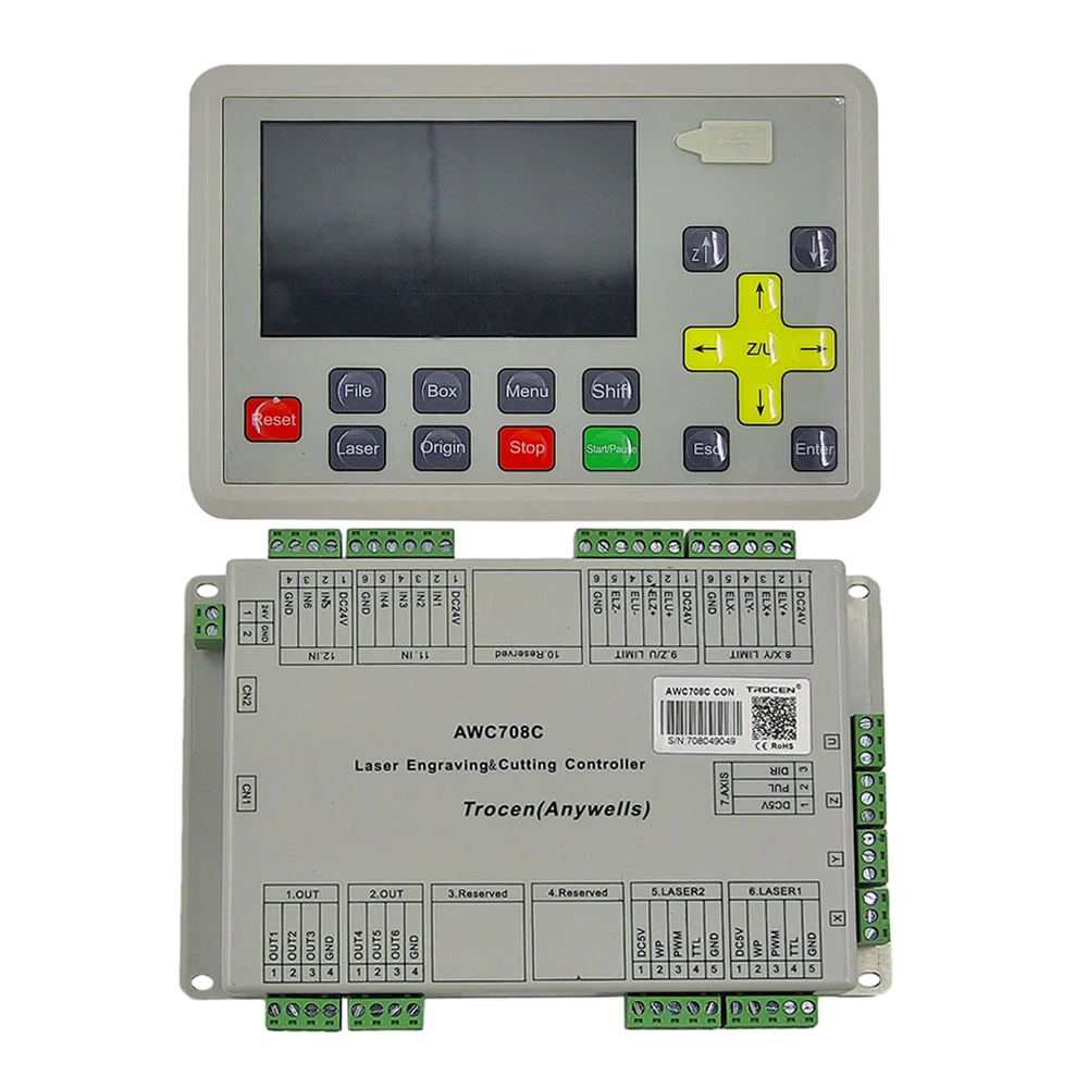 Imagem -02 - Trocen Awc708c Lite do Cartão de Controle do Laser do Co2 para a Gravura e a Máquina de Corte do Laser do Co2