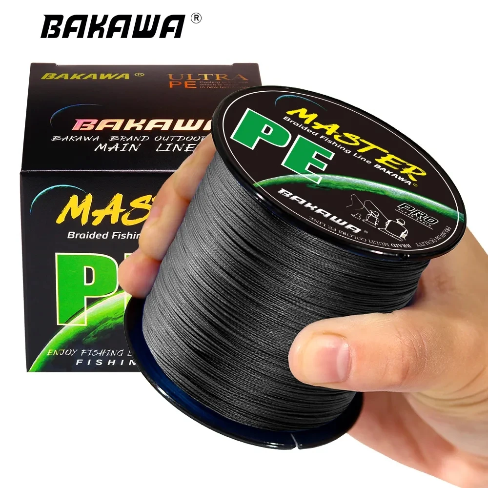 chinese braided fishing line BAKAWA 4 Strands Braided PE Fishing Line 300M 500M 1000M Fly Wire  Multifilament Carp Wire Japan Multicolor Sea Line Super Strong