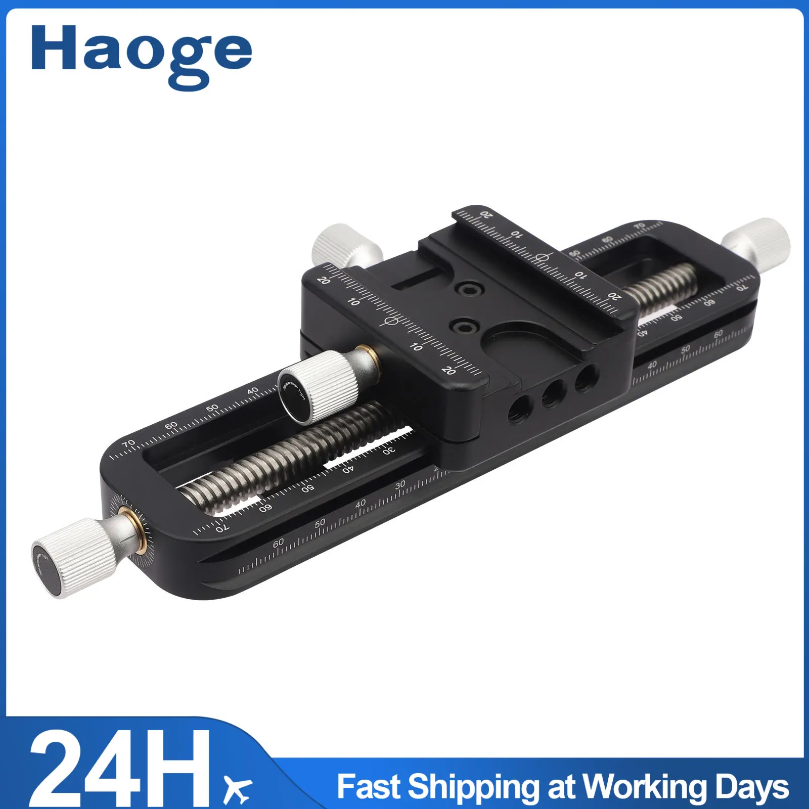 Haoge Wormdrive Macro Rail for Macro photography, Focus stacking Precision Focus Slider/Close-up Shooting Clamp Plate