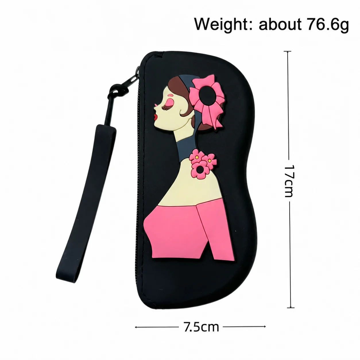 Protective Eyeglasses Bag Color-Block Stylish Sunglasses Storage Bag Lady Pattern Eyewear Case Silicone For Handbag Traveling