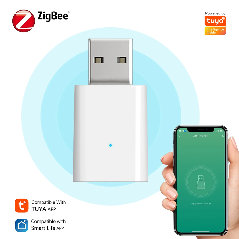 

Tuya Zigbee Signal Repeater USB Plug and Play Mini Size Smart Home Automation Devices Works with ZigBee Gateway Hub Smart Life