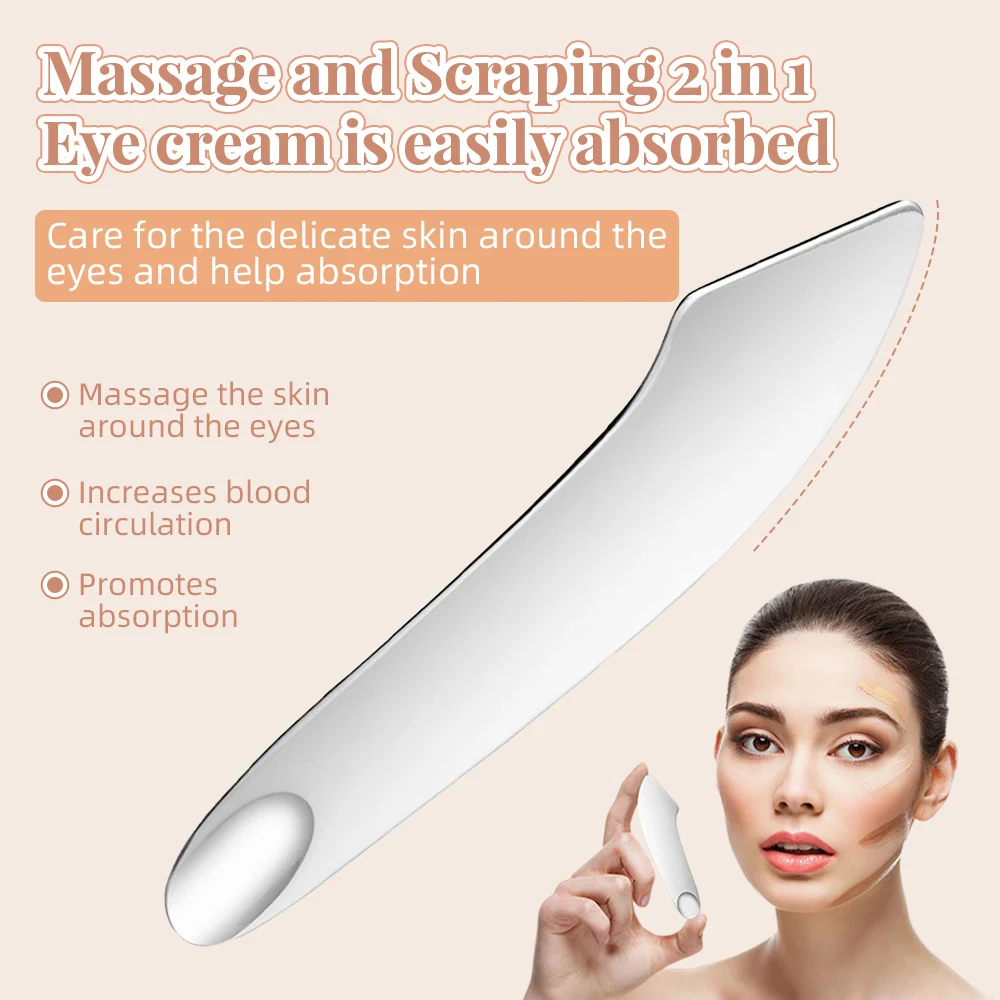 Spatola per fondotinta 420 massaggiatore in acciaio inossidabile maschera in pietra e cucchiai per crema per gli occhi raschiatura facciale Set di strumenti per la cura della pelle di bellezza in metallo