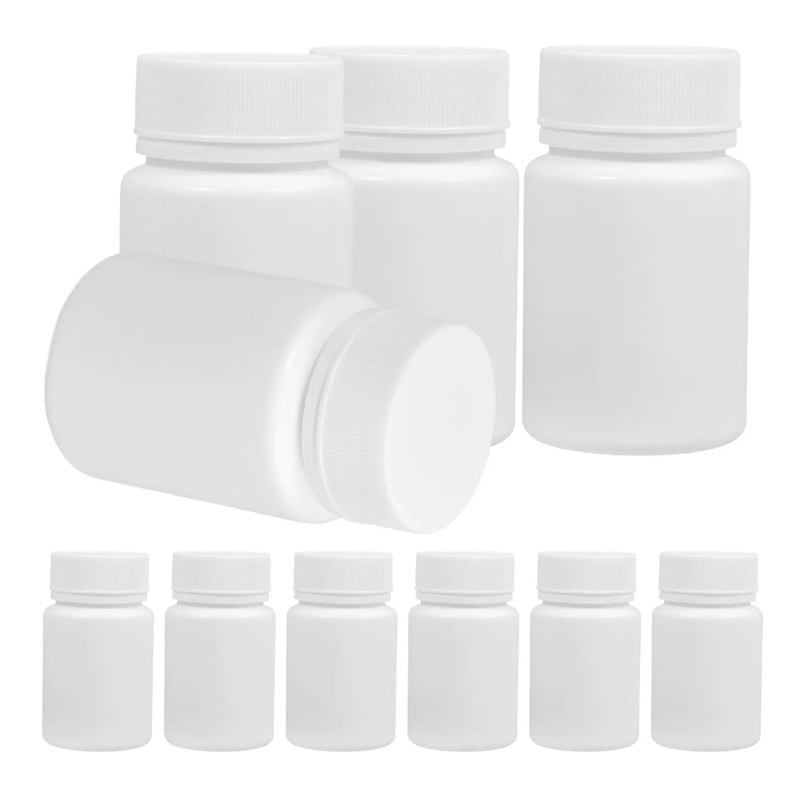 20Pcs 50Ml White Reagent Bottles with Aluminum Foil Lined Cap Secure Seal Empty Sample Jars for Liquid Medicine Supplement