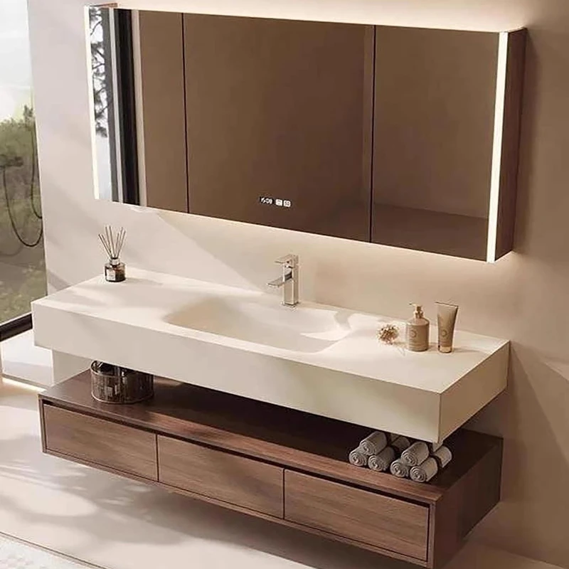 

Standing Installation Bathroom Cabinet Makeup Vertical Accessories Wood Bathroom Cabinet Narrow Space Saving Armoire Furniture