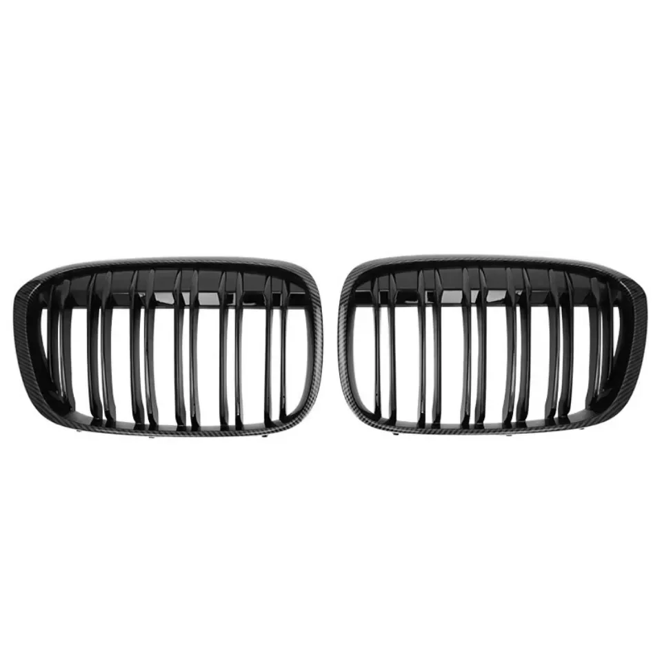XVIP glänzende schwarze Diamanten-Stil Frontstoßstangen-Nierengitter für BMW X1 F48 F49 2016–2019. Oberes Racing-Gitter im glänzenden Linien-Stil – Detail 9