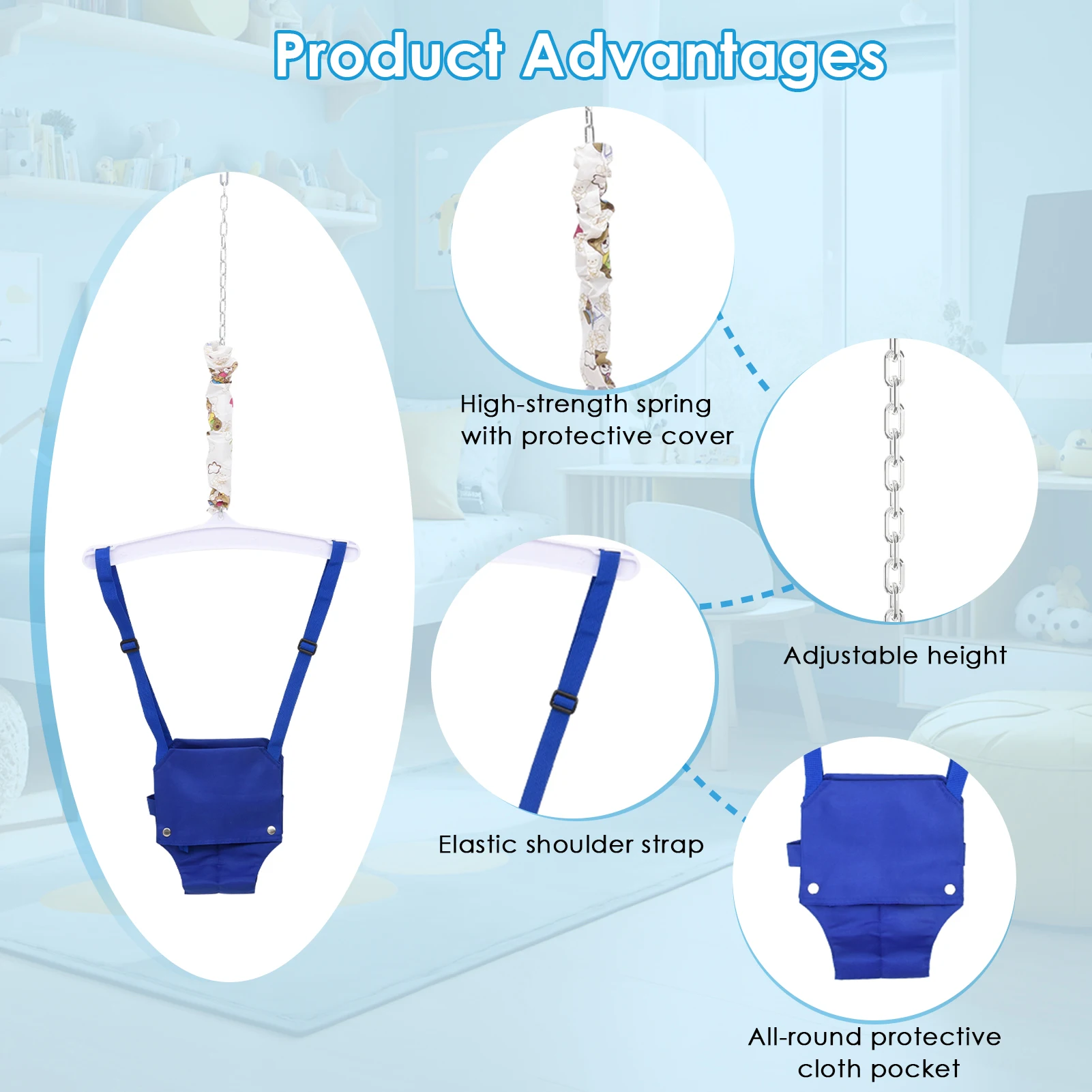 Foldable Outdoor Baby Jumper Swing with Stand for Children 6 Months to 1.5 Years, Exercise & Learning Activity