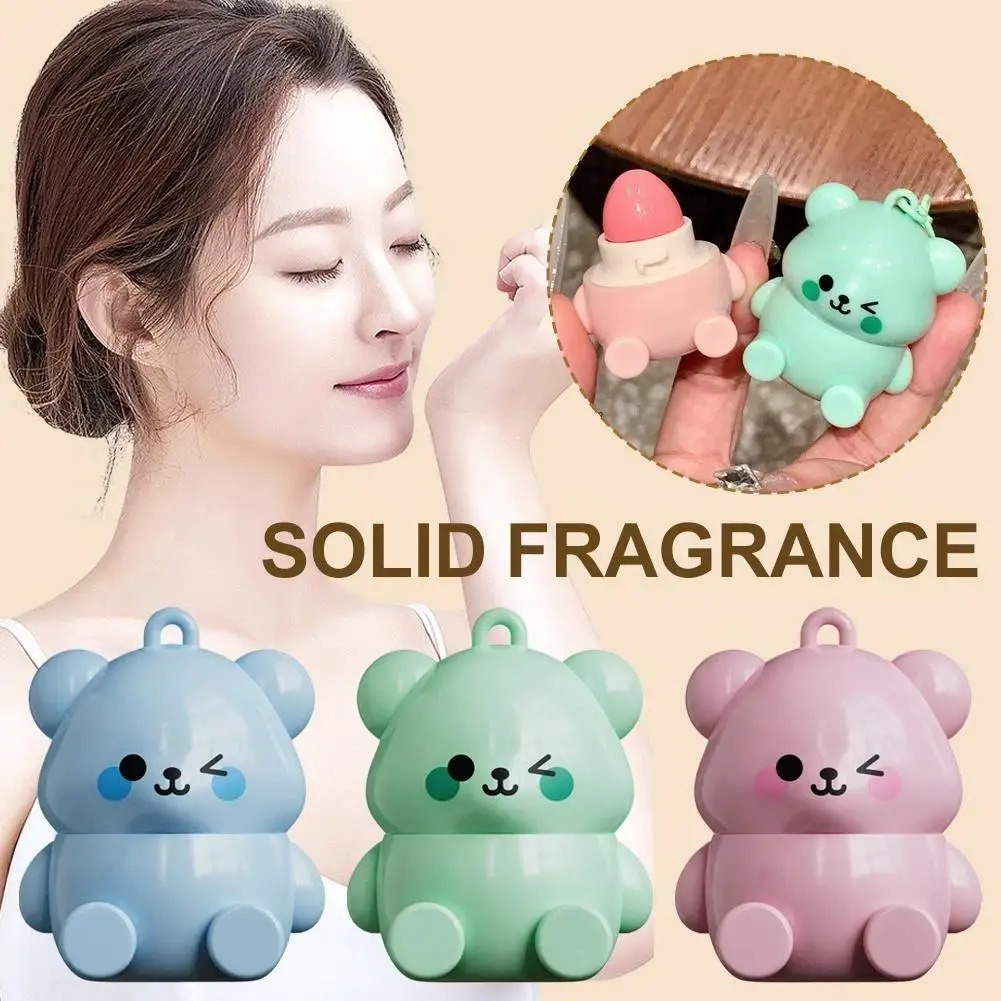 Bear-Shaped Solid Perfume - Peach, Jasmine & Fruity Scent, Long-Lasting Fresh Fragrance, Portable Scented Balm for Women