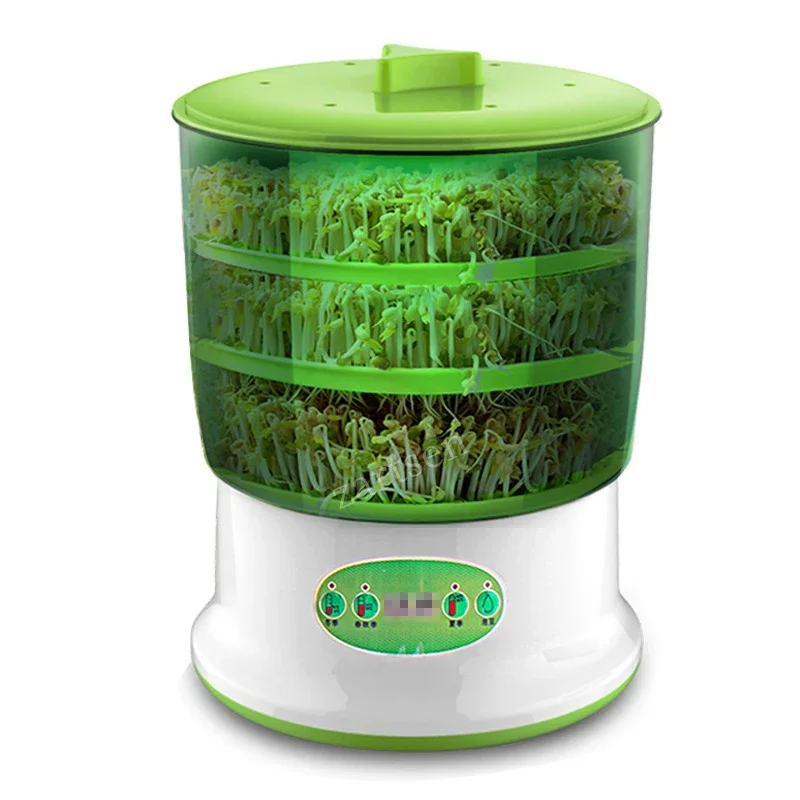 Two Layer Bean Sprouts Maker Thermostat Green Vegetable Seedling Growth Bucket Automatic Electric Sprout Bud Germinator Machine