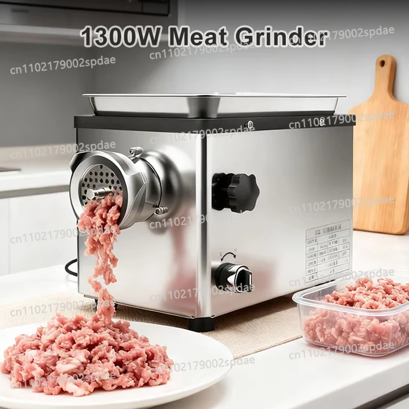 Commercial Meat Grinder Mincer 1300W Electric StainlessSteel Meat Blender Sausage Filler Beef Pork Food Processor Home Appliance