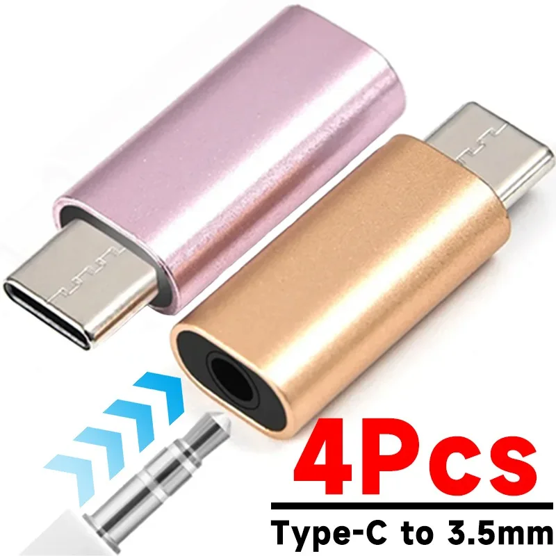 4/1Pcs Type-C To 3.5mm Jack Converter Earphone Audio Adapter USB Type C To 3.5 Mm Headphones Aux Cable for Huawei P60 Xiaomi