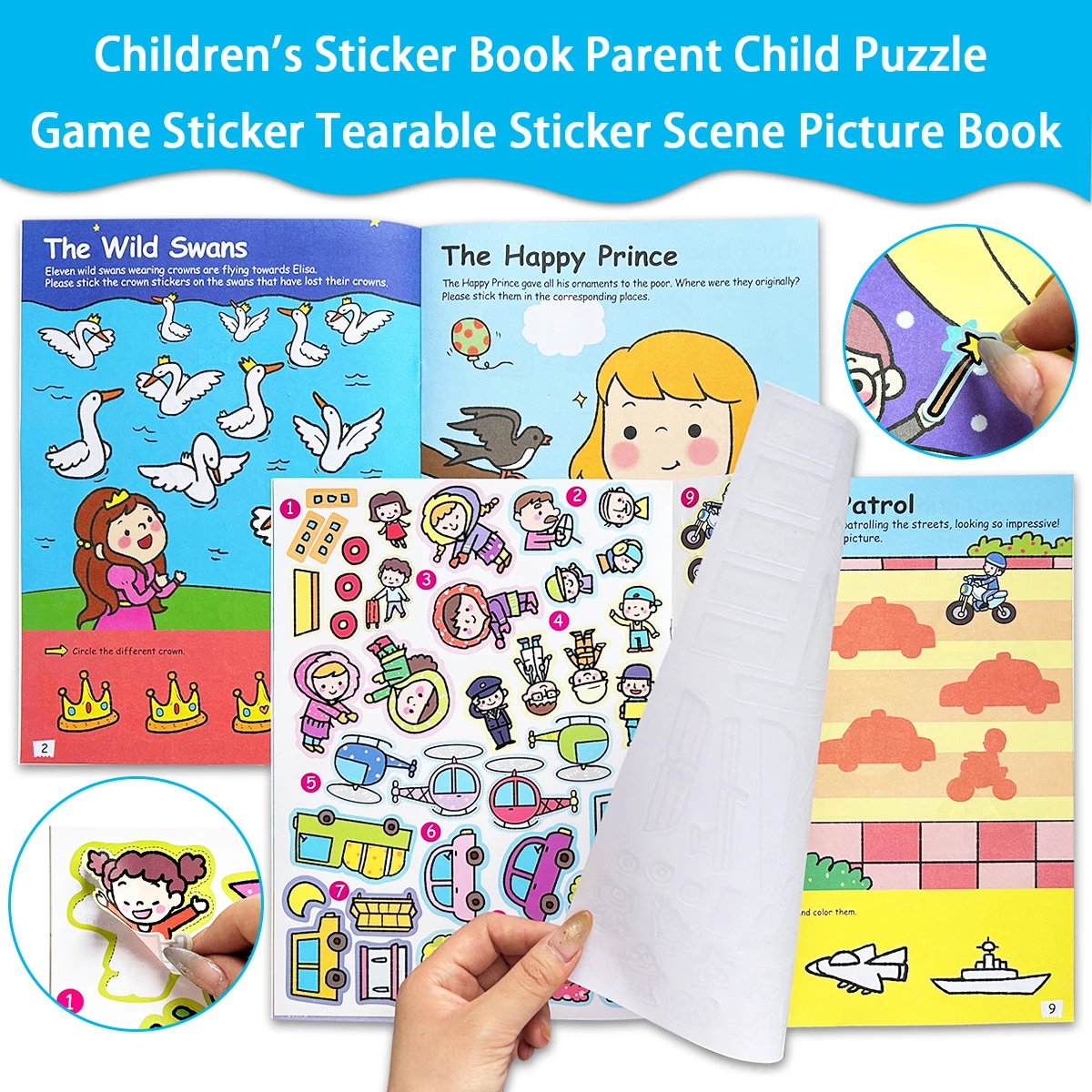 

10 Books Colorful children's English Enlightenment Sticker Book,Early Education Picture Book For 2-5 Years Old,Birthday Gift