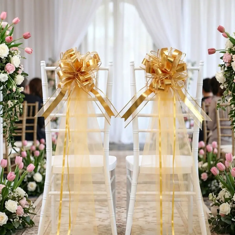 Elegant Bowknot Sash For Wedding Chair Decor Party Event Supplies Birthday Celebration Venue Layout Ornament Prop