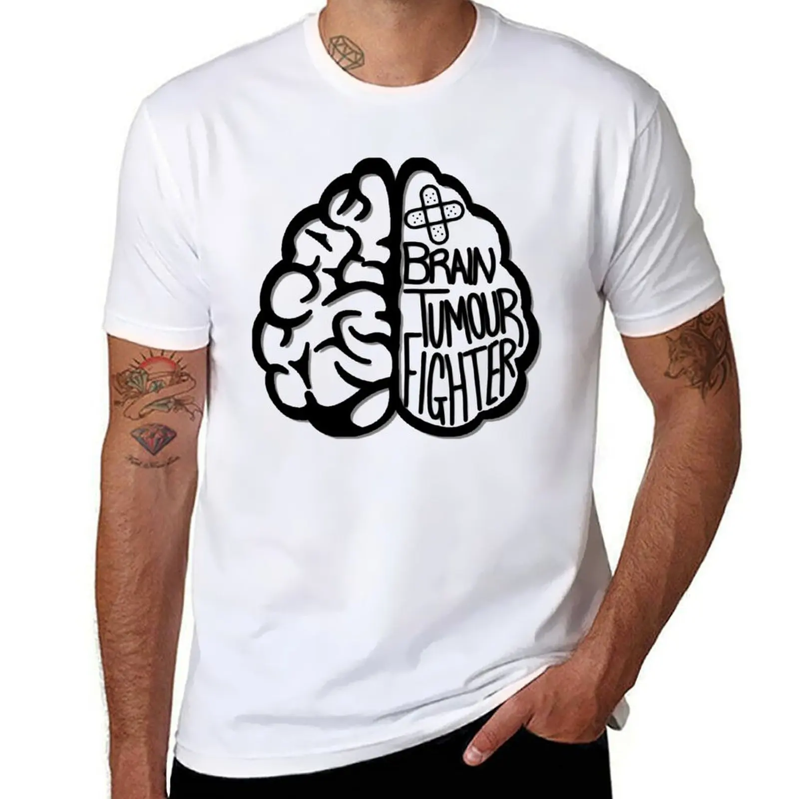 

Футболка Brain Tumour Fighter, мужская футболка из 100% хлопка, люксовый бренд, забавные футболки, хлопковая футболка