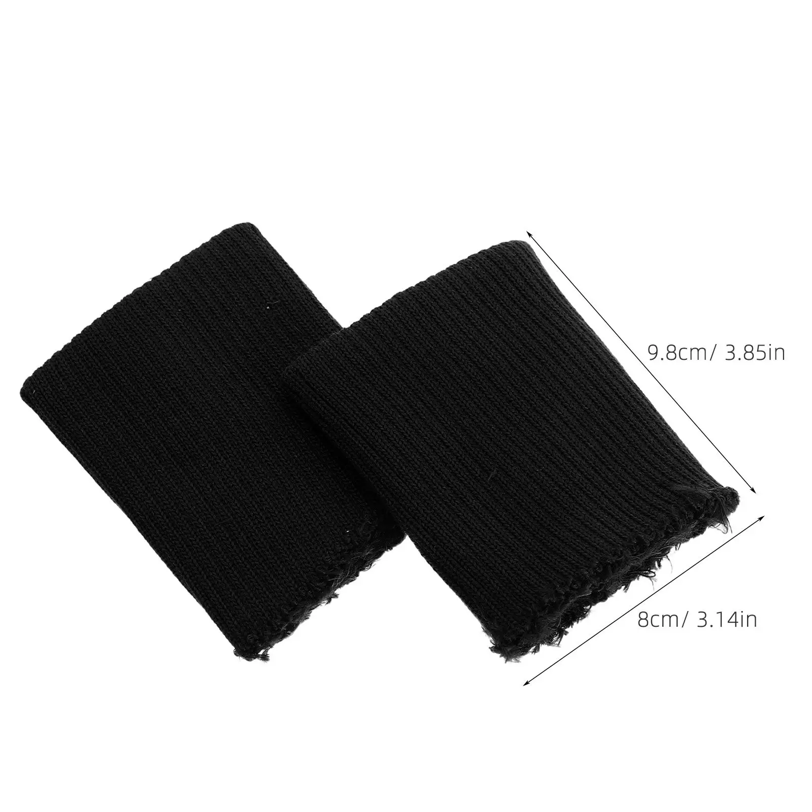 3Pair Stretch Rib Knit Fabric Black Tubular Ribbed Cuffs Seamless Replacement Sleeve Cuffing Elastic Ribbing for Jackets