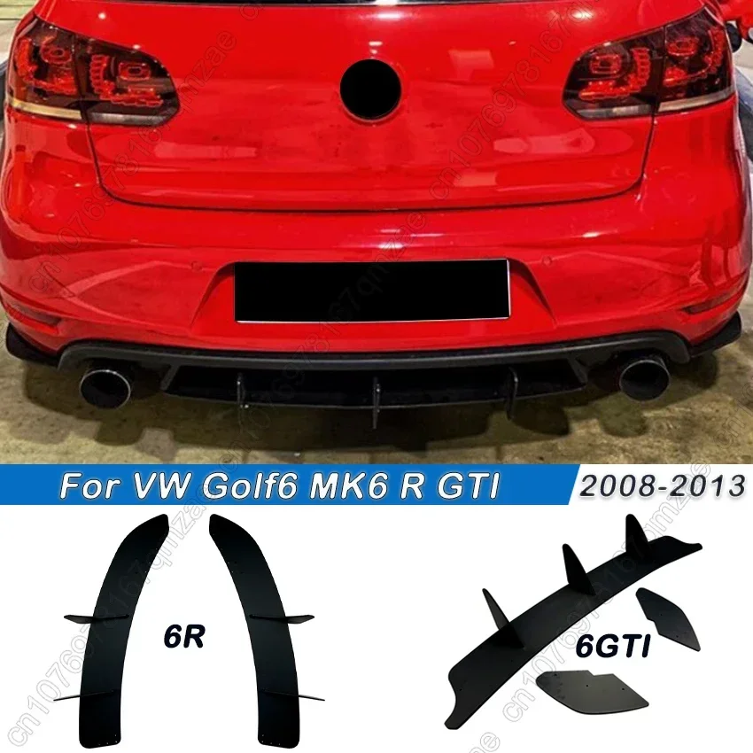 

For Volkswagen Golf 6 MK6 R GTI 2008-2013 Car Rear Bumper Diffuser Tail Splitter Spoilers Protector Guard Lip Body Kits Black