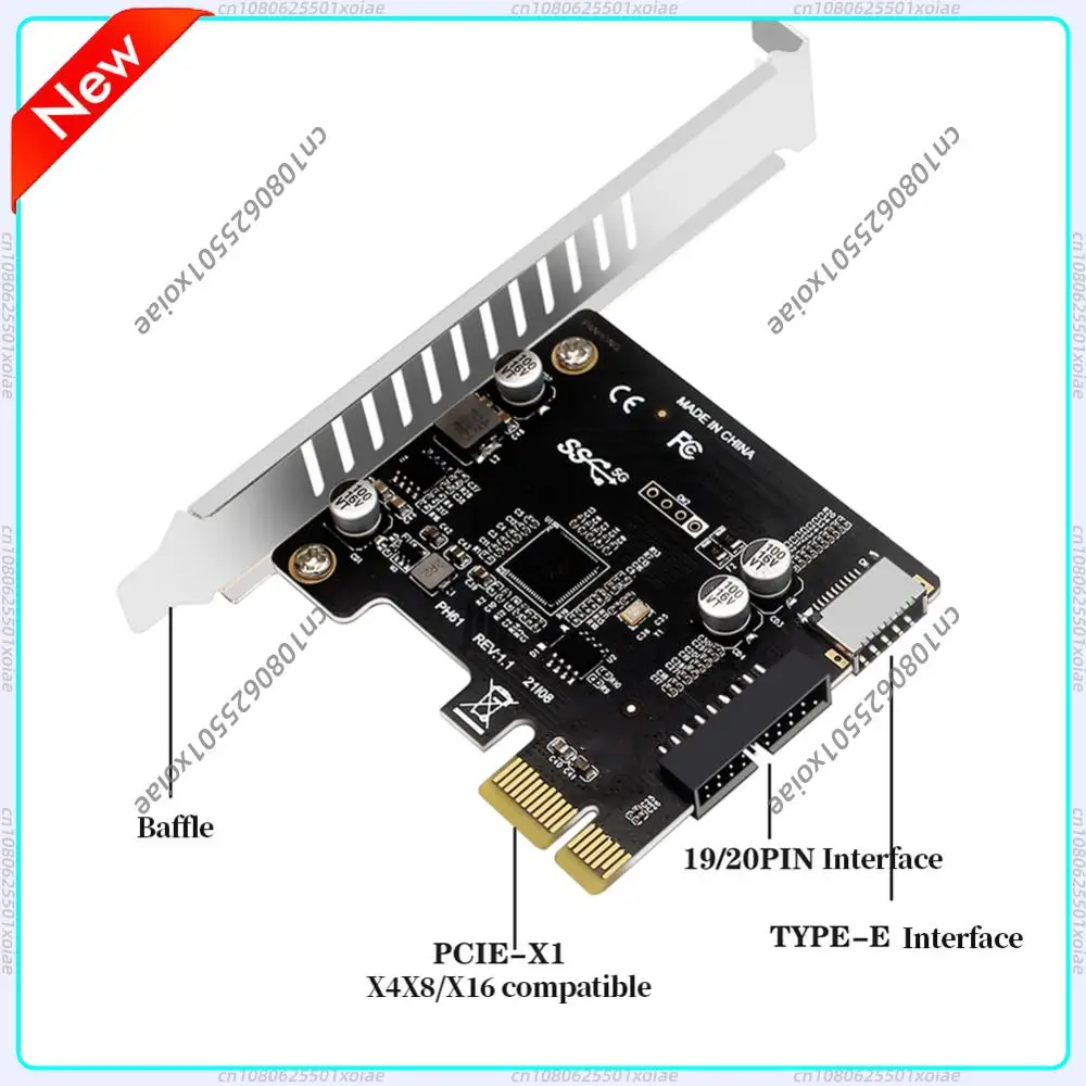 

Computer PCI-E To USB 3.0 PCIE Expansion Card 19PIN PCI-E To USB 3.0 Type C Front Panel Adapter