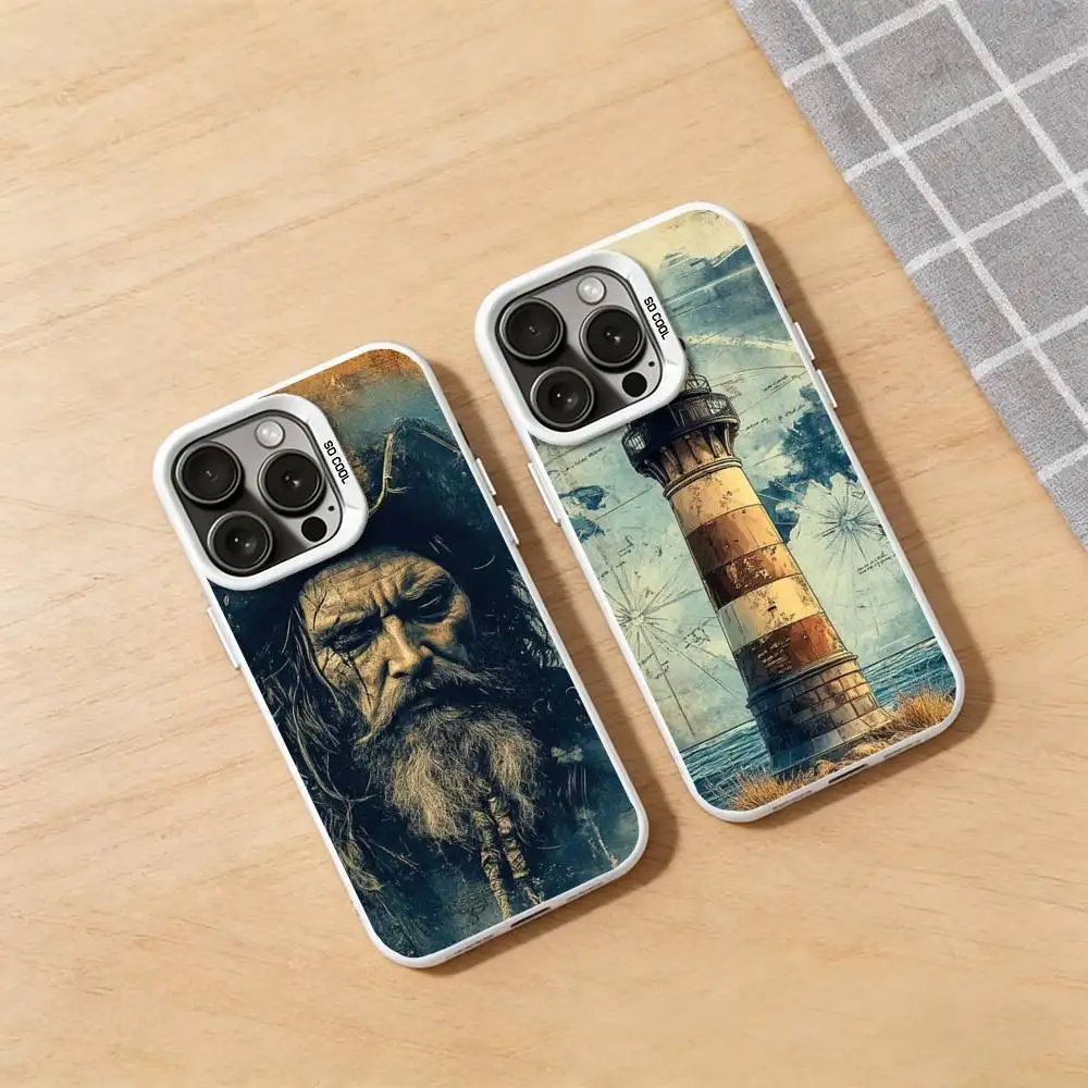 

Nautical Captain Lighthouse Phone Case for iPhone 17 16 15 14 13 12 11 Pro Plus Max Air Mini X XS Soft Silicone Cover