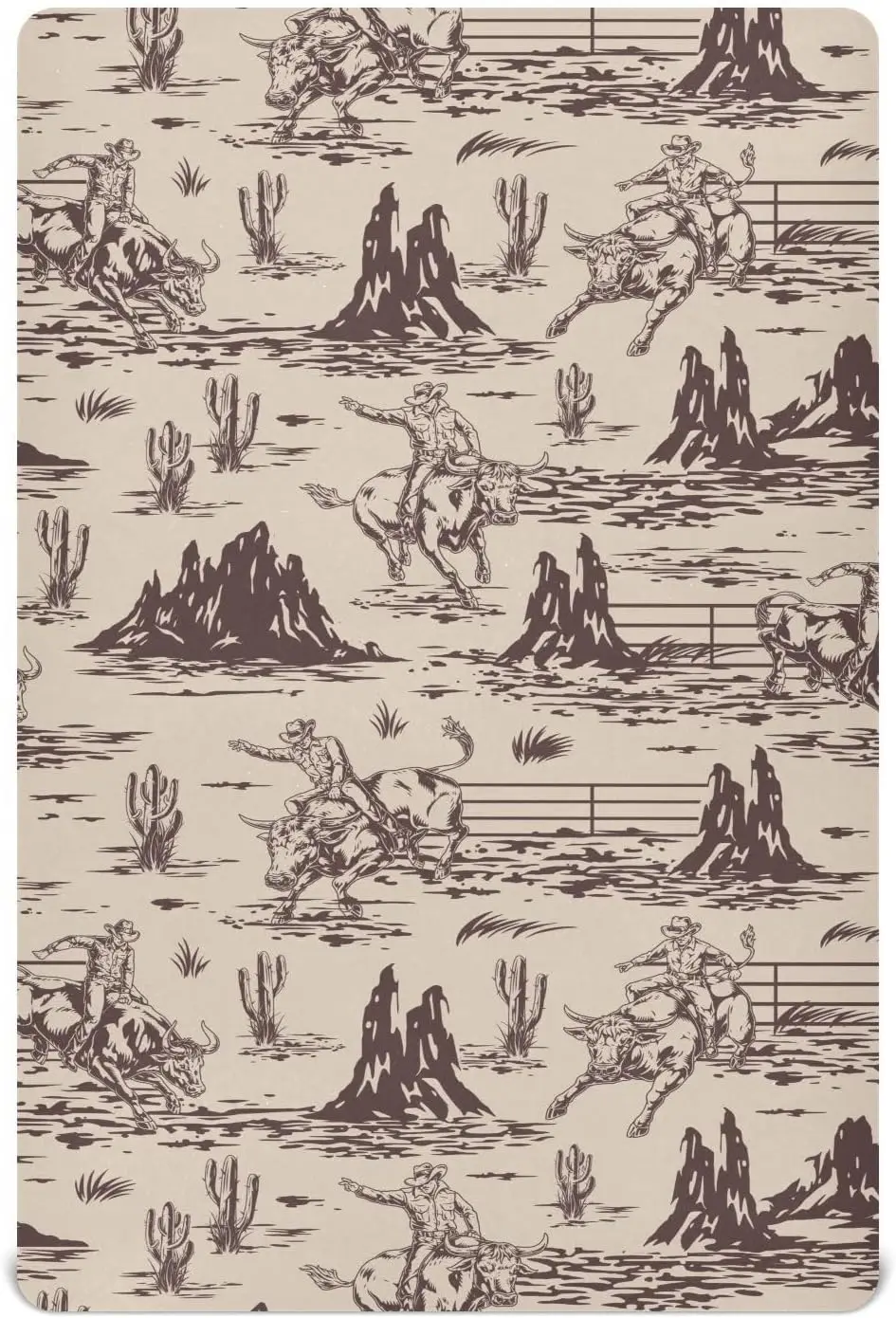 

Western Cowboy Fitted Crib Sheets, Soft Breathable Baby Mattress Cover for Boys Girls, 52x28x9 Inches