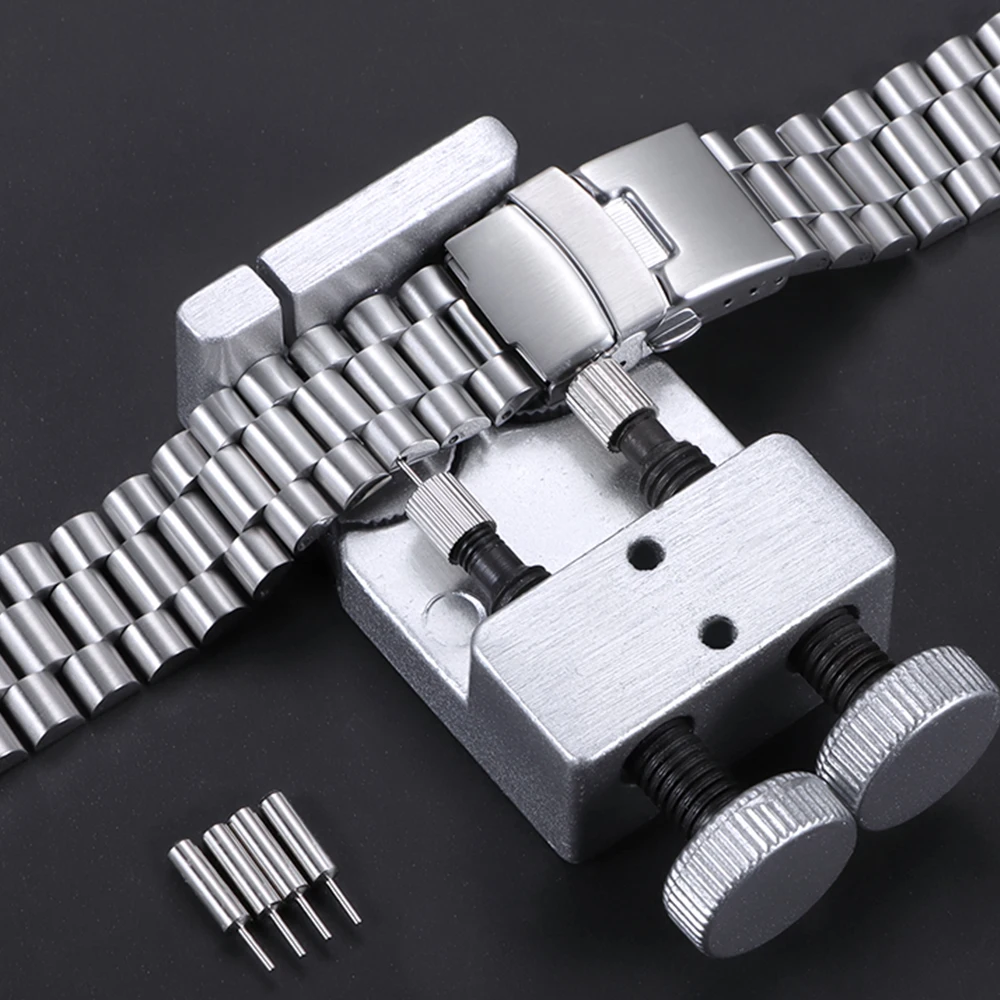 Uhrenreparaturwerkzeug, Metall-Armband-Verbindungsstift-Werkzeug, Anpassung des Uhrenarmband-Werkzeugs mit Uhrenstift, 2-in-1-Armbandentferner, leicht zu entfernen