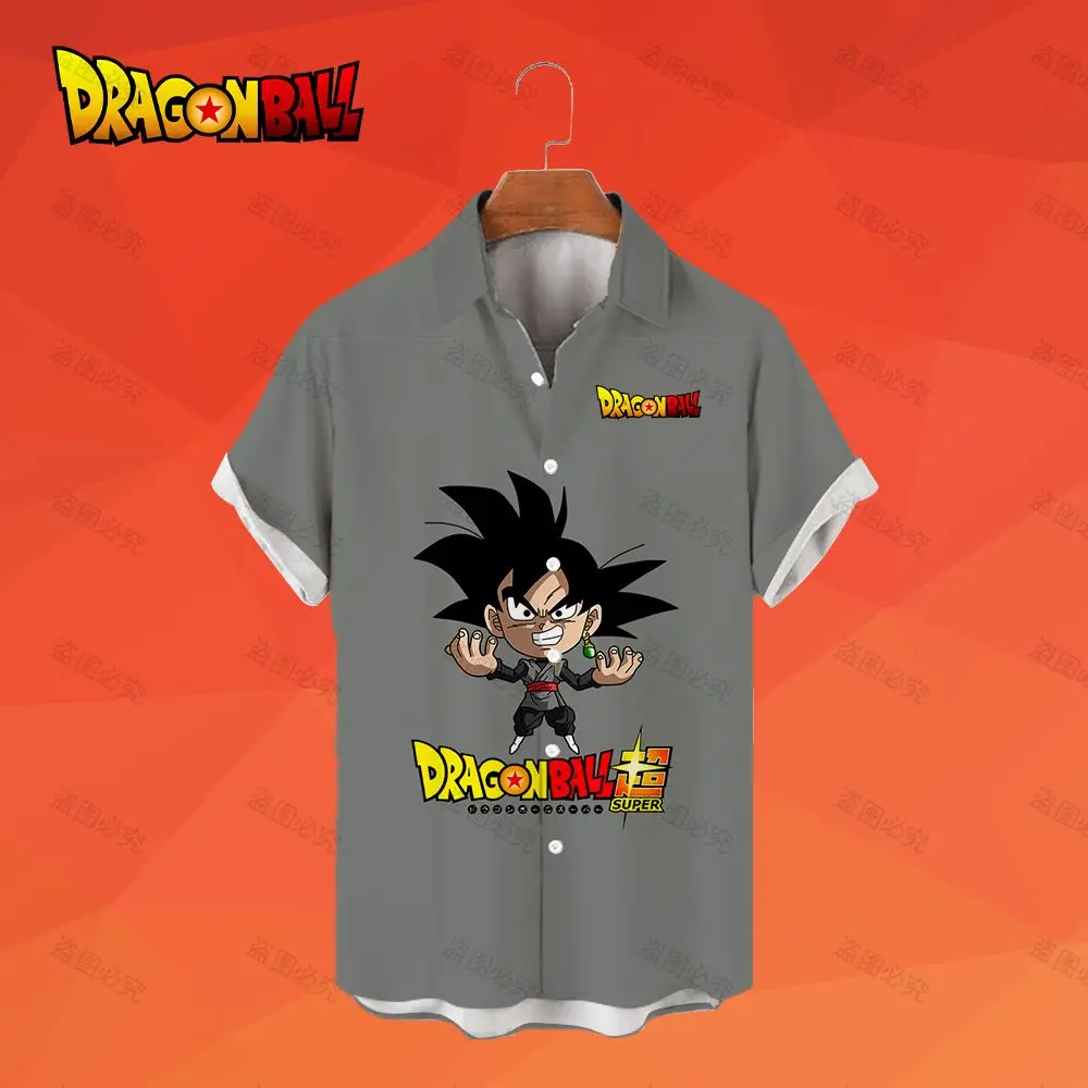 Camisas de hombre Vegeta Dragon Ball Z moda estilo playero camisa hawaiana de manga corta de gran tamaño Y2k Cool Anime Streetwear Goku Tops