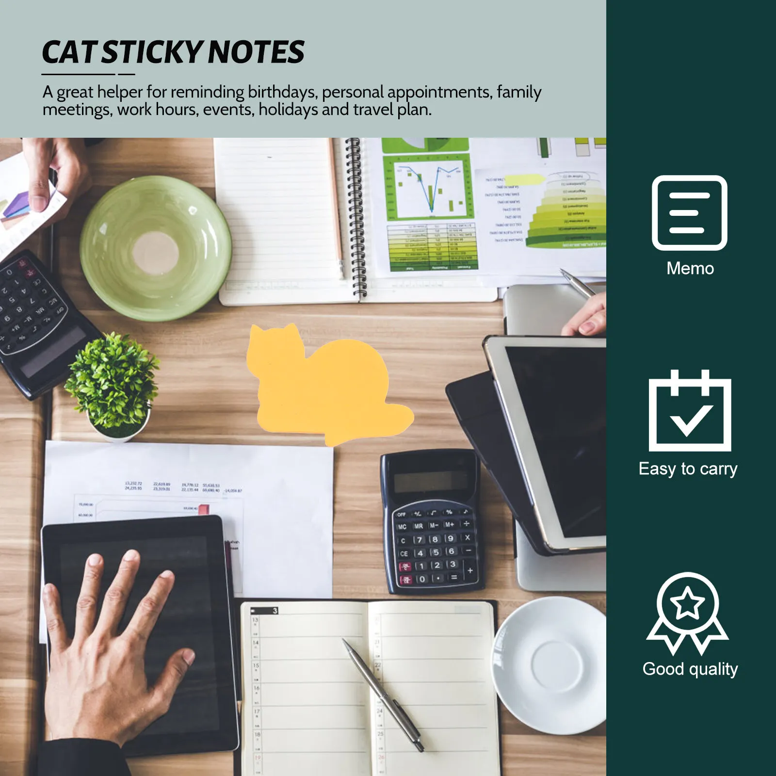 

16Pcs Cartoon Cat Memo Pads Premium Self-Adhesive for Scheduling Appointments Events Travel School