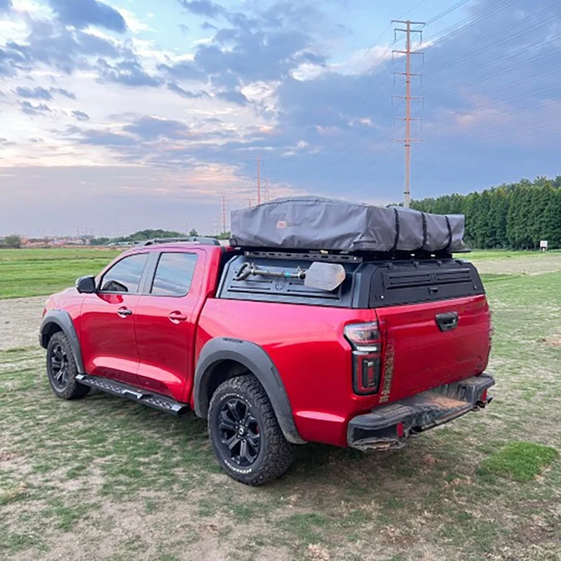 High Quality Foldable Offroad Aluminum Tall Camping Cargo Shell Waterproof Universal Pickup Truck Exterior Mod Accessories