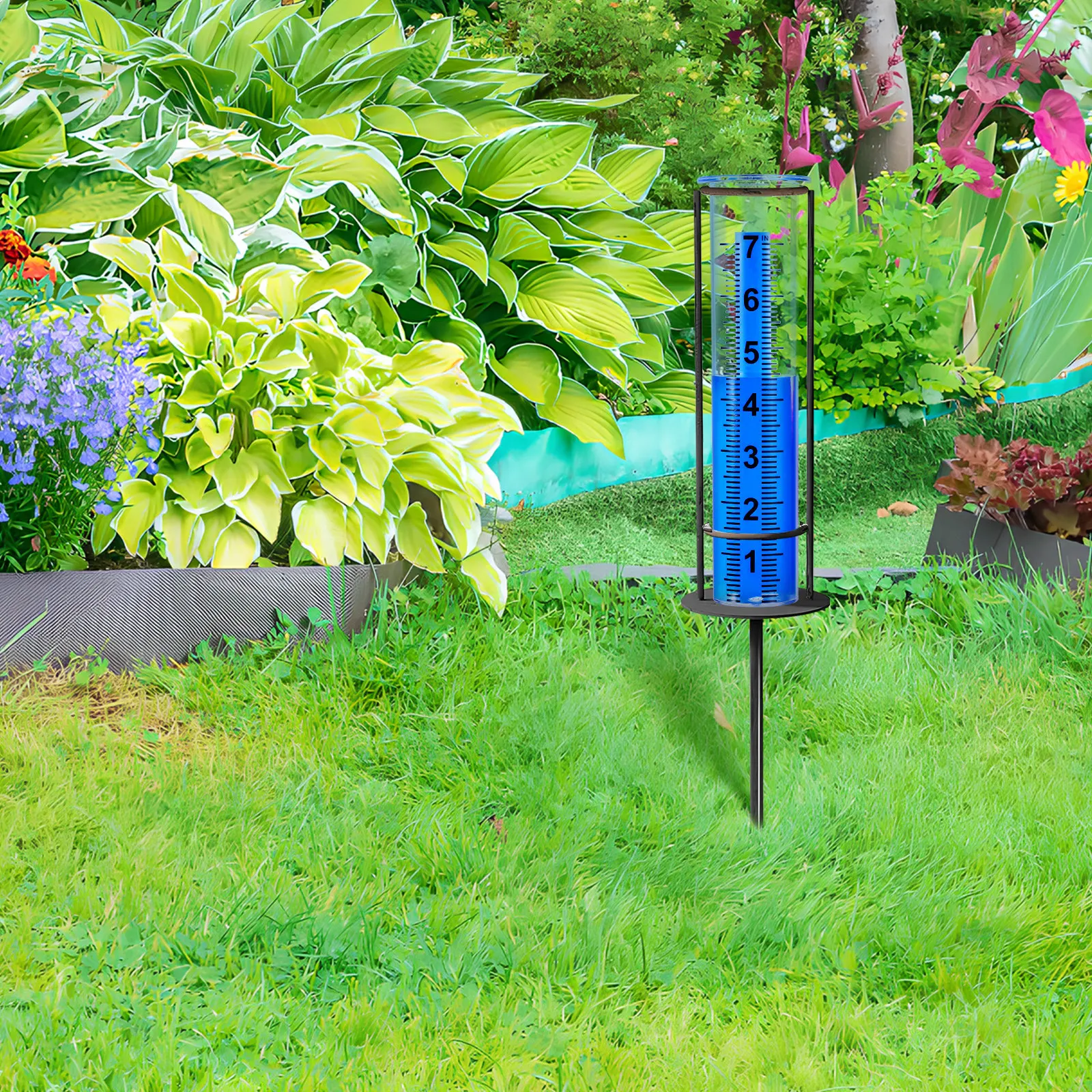2Pcs Rain Gauge Tubes for Outdoor Use Precision Graduated Water Gauge for Lawn Garden Yard Rain Monitoring Transparent Weather