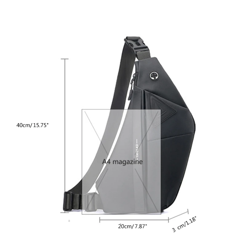 Sobre os sacos ombro Bolsa crossbody capacidade Bolsa peito à prova respingos E74B