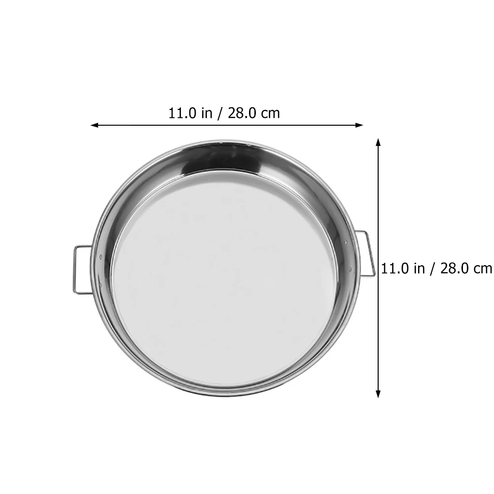 

1pc Stainless Steel Cake Plate Kitchen Dessert Serving Plate Home Use Smooth Edge Multi-Functional Gift Table Decoration