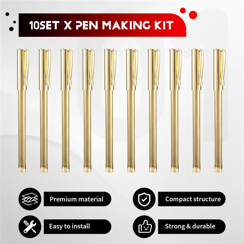 

ABSS-For Woodturning Pen Kit 10-Pack Slimline Rollerball Turning Supplies Twist Set Lathe Accessories B