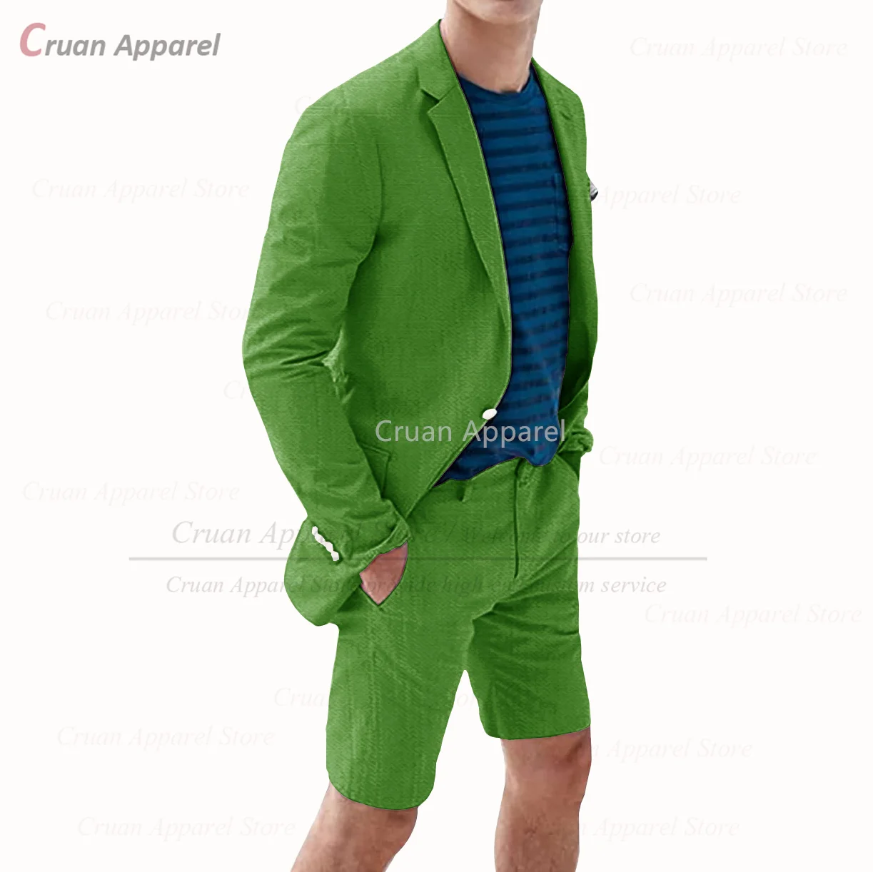 

Army Green Linen Men Suit Slim Fit Casual Thin Suit Blazer Shorts Set Formal Summer Prom Business Wedding Beach Tuxedos for Men