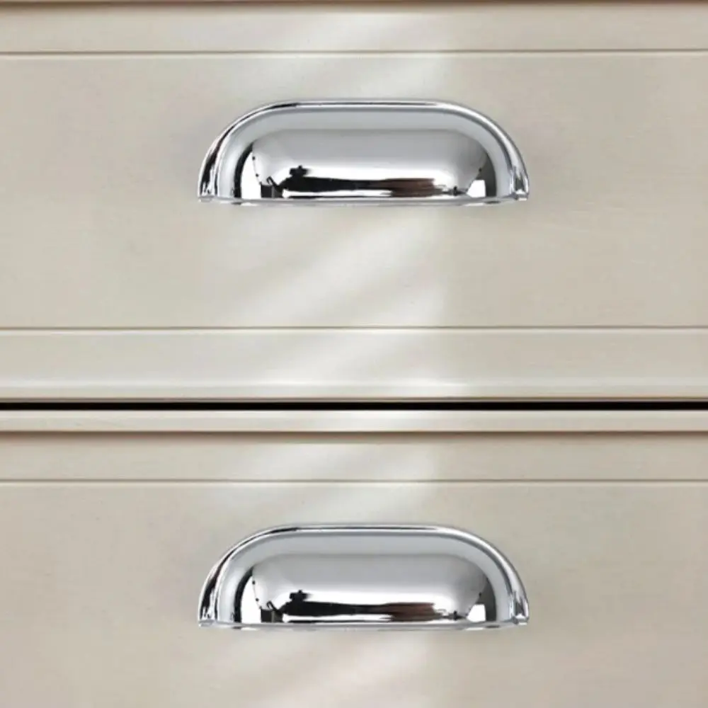 Single Hole Brass Furniture Handles Silver Bright Chrome Cabinet Handles Minimalism Solid Wardrobe Handles Bedside Cabinet