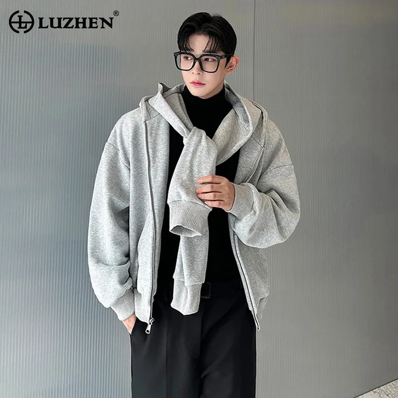 

LUZHEN Fashion Fake Two Piece Hoodies Sweatshirts Casual Personalized Splicing Design Sportswear Niche Autumn Coats Male LZ6486