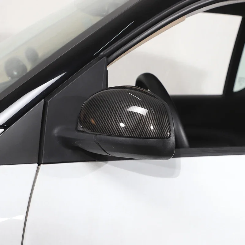 2Pcs ABS Carbon Fiber For Mercedes Smart 451 453 Fortwo Forfour 2009-2021 Car Rearview Mirror Decorative Cover Sticker Parts 4