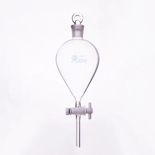 Imagen 2 del producto Embudo separatorio con forma de globo, tapón de vidrio molido 24/29, 125mL-500mL/1000mL, esférico, válvula de interruptor de PTFE