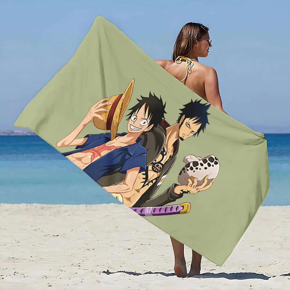 Anime One Piece Ręcznik plażowy z mikrofibry bez piasku Szybkoschnący Miękkie, odporne na piasek ręczniki basenowe Prezent dla kobiet Podróż Siłownia Prysznic Kemping