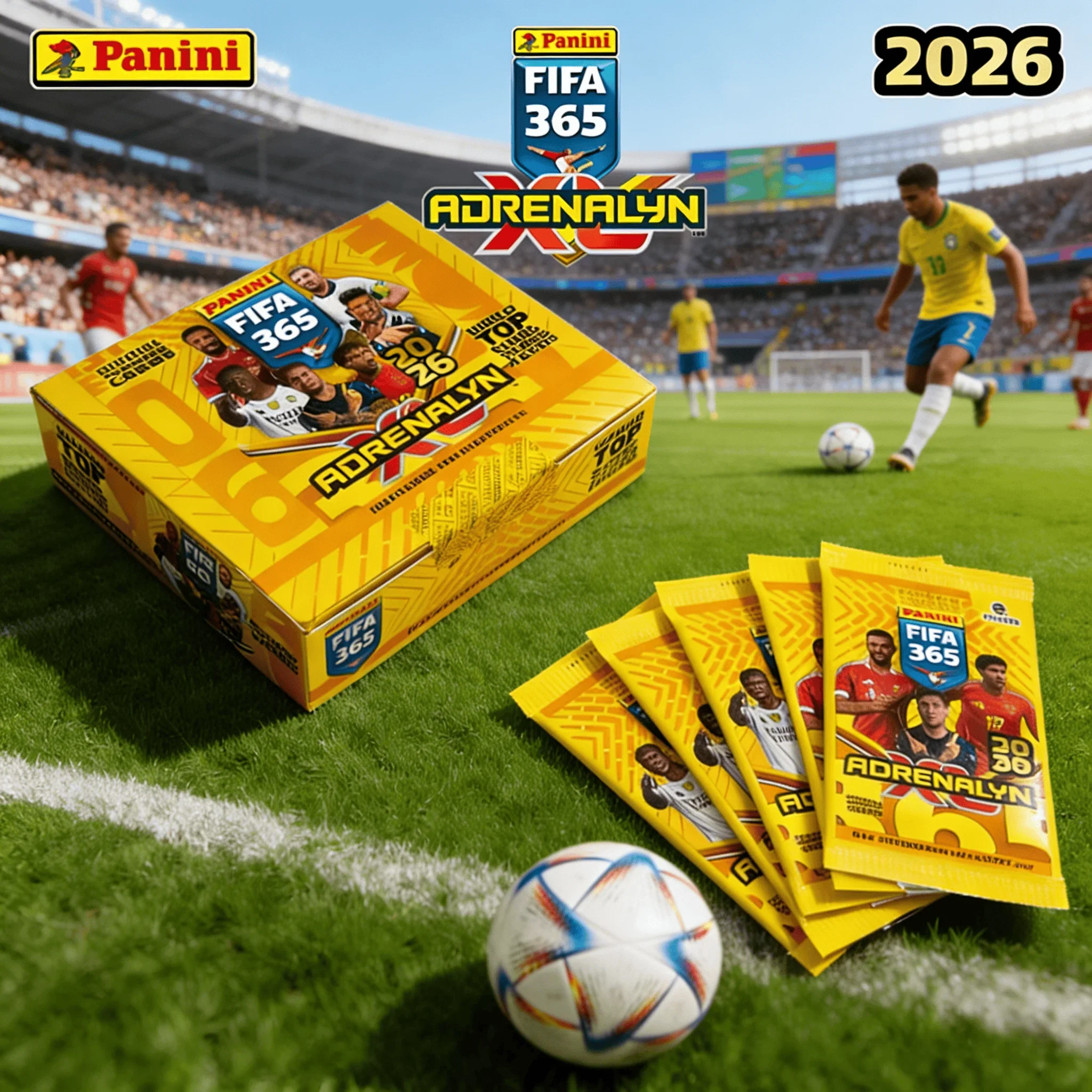 Tarjetas Coleccionables de Fútbol Panini FIFA 365 Adrenalyn XL, juego completo de 452 tarjetas únicas, 6 tarjetas por paquete