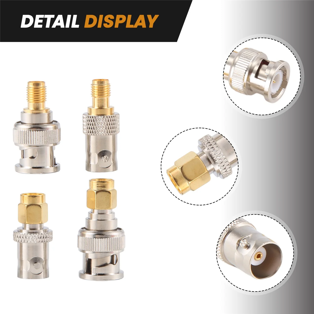 High-end 4Pcs BNC To SMA Type Male Female RF Connector Adapter Test Converter Kit Set