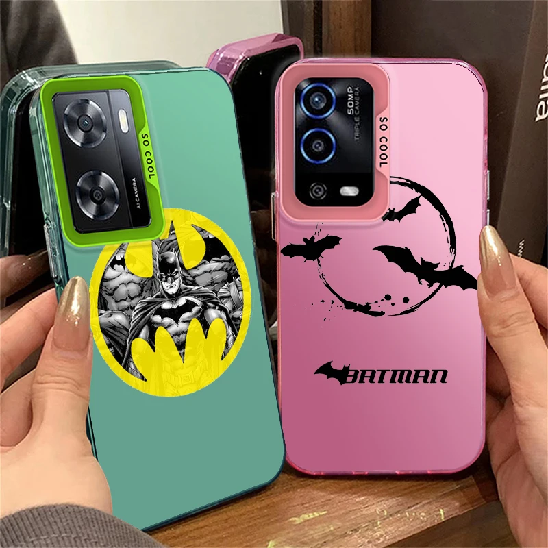 Superhero B-atmans Cool For OPPO Reno A98 A78 A76 A74 A58 8T 7Z 7 6 Pro 2020 4G 5G Fashion Colorful Silver Phone Case