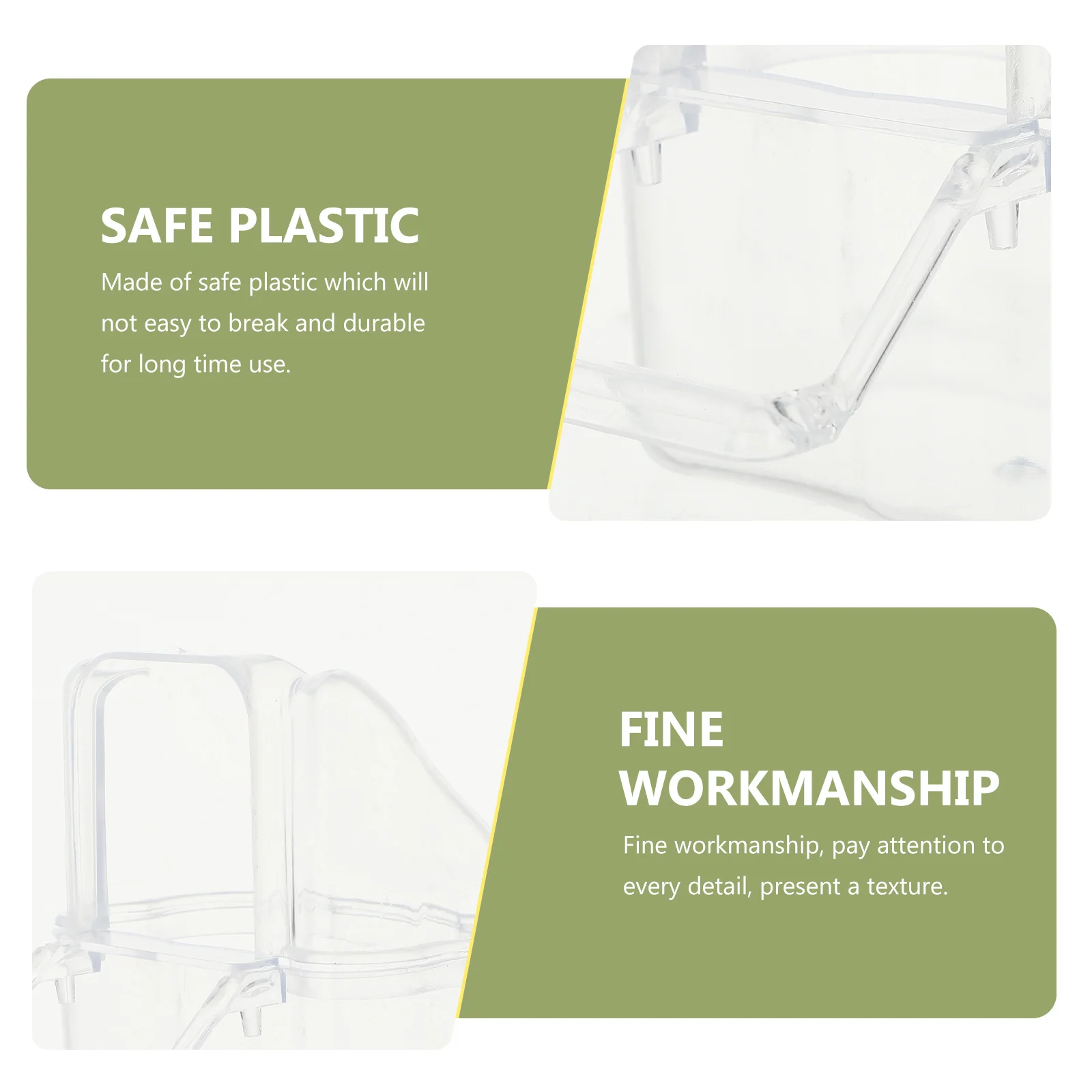 

2 Pcs Cutting Anti-spill Food Box Bird Feeder Container Plastic Parrot Feeding Device