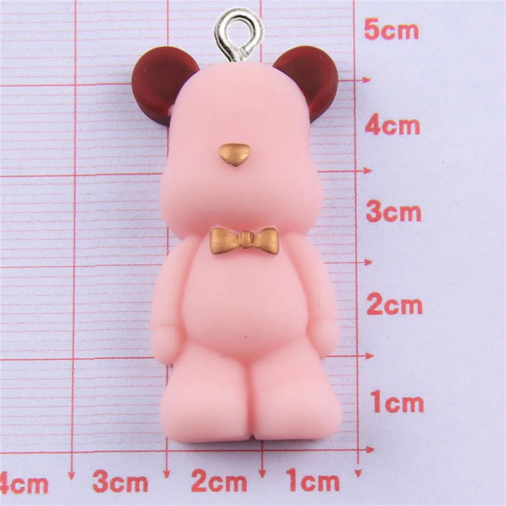 10Pcs Creative Bowknot Bear Resin Charms Earring Necklaces DIY Jewelry Making Accessories Phone Case Bag Key Chain Decor Pendant